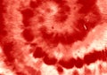 Abstract Spiral Kaleidoscope. Red Color Tie Dye Background.