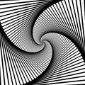 Abstract spiral lines black and white vector background