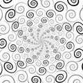 Abstract spiral lines black and white vector background Royalty Free Stock Photo