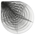 Abstract spiral lines. Overlapping black circles. Geometric curved pattern. Vector composition.