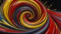 Abstract spiral multicolor composition of a mixture of oil or acrylic paints. Bright saturated colors Royalty Free Stock Photo