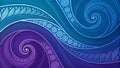Abstract Spiral Pattern Background in Blue and Purple Tones with Decorative Elements Royalty Free Stock Photo