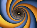 Abstract Spiral Pattern In Blue And Yellow Royalty Free Stock Photo