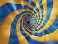 Abstract Spiral Pattern In Blue And Yellow Royalty Free Stock Photo