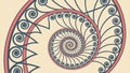 Abstract Spiral Pattern Resembling a Shell or Fossil Vector Design, vector design Generative AI Royalty Free Stock Photo