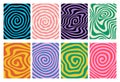 Abstract Spiral Psychedelic Patterns. Vector Swirl Wavy Spiral Background. Radial Line Warp Bg Royalty Free Stock Photo