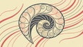 Abstract spiral radial pattern segment with flowing lines and a gradient effect vector design Generative AI Royalty Free Stock Photo