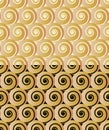 Abstract spiral seamless pattern. Beige color gradient palette. Cute swirl circle geometrical composition.Transparent