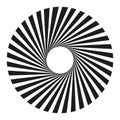 Abstract spiral shape. Black and white vortex. Dynamic circular design. Vector radial pattern.