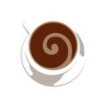 Abstract spiral shape inside cup of coffee