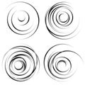 Abstract spiral shapes - Spirally, whirling circular element set