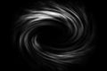 Abstract spiral smoke with white fog on black background