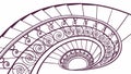 Abstract Spiral Staircase, Elegant Architectural Design, vector design Generative AI Royalty Free Stock Photo