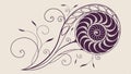 Abstract spiral swirl design element vector design Generative AI Royalty Free Stock Photo