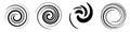 Abstract spiral, swirl, twirl design element. Curlicue, rotating shape. Volute, vortex, helix element