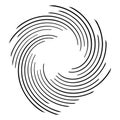 Abstract spiral, swirl, twirl design element. Curlicue, rotating shape. Volute, vortex, helix element