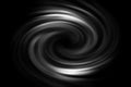 Abstract spiral white fog on black background