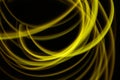 Abstract spiral yellow light lines background