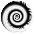 Abstract spirally element. Spinning, vortex graphic. Concentric Royalty Free Stock Photo