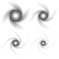 Abstract spirally, swirl element. Geometric spirals. Twisted shapes.