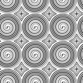 Abstract spirals texture. Seamless graphic pattern. Isolated black and white texture.