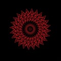 Abstract spirograph art , parabolic curve of line in circle form illustration. Vector image.Round pattern color on black