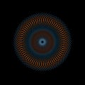 Abstract spirograph art , parabolic curve of line in circle form illustration. Vector image.Round pattern color on black