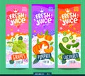 Abstract splash Food label template. Colorful brush stroke. Fruits, vegetables, drink package design. Grape, pumpkin