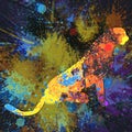 Abstract Splash leopard Painting -Acrylic on Canvas Painting