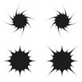 Abstract splash shapes. Explosion element set. Dynamic comic Vector. Black white graphic forms. Royalty Free Stock Photo