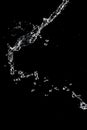 Abstract splashes and drops of water on black background. Royalty Free Stock Photo