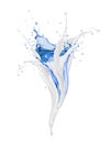 Abstract splashing milk and water, isolated on white background Royalty Free Stock Photo
