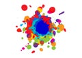 Abstract splatter color design background. illustration design