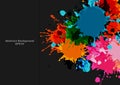 Abstract splatter color desing on black color background. illustration vector design Royalty Free Stock Photo