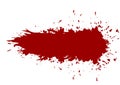 Abstract splatter painted red color.  isolated on white background design. Red label background Royalty Free Stock Photo