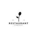 Abstract spoon leaf illustration design with retro concept. black texture. for restaurant logos, food, and trademarks. vintage