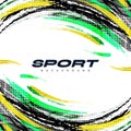 Abstract Sport Background with Brush Style and Halftone Effect. Brush Stroke Illustration Royalty Free Stock Photo