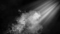 Abstract spotlight with misty smoke a isolated black background