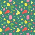 Abstract spots seamless pattern in terrazzo style