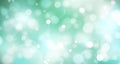 Abstract spring background, blurred bokeh circles, blue and green background, Christmas, bright, white bokeh spots, holiday Royalty Free Stock Photo