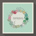 Abstract spring design with colorful beads