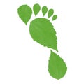 Abstract Spring ecology green symbol foot print