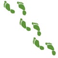 Abstract Spring ecology green symbol human foot prints