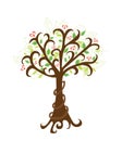 Abstract spring tree vector isolated on white Royalty Free Stock Photo