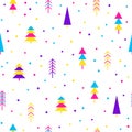 Abstract spruce forest seamless pattern background. Modern swatch for new year card, christmas party invitation, birthday