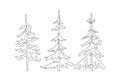 Abstract spruce tree set isolated on white background Royalty Free Stock Photo