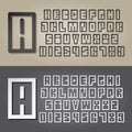 Abstract Square Alphabet and Digit Vector Royalty Free Stock Photo