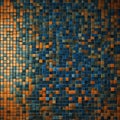 abstract square background mosaic tile texture with orange, green, and blue colors and a shower element Royalty Free Stock Photo