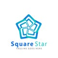 Abstract Square Blue Star Logos Design Vector Illustration Template