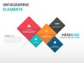 Abstract 5 square business Infographics elements, presentation template flat design vector illustration for web design marketing